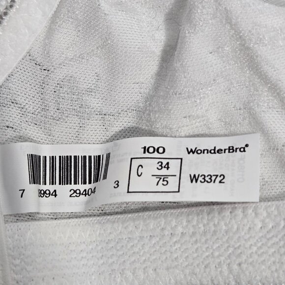NIP | WonderBra White Full Support Wire Free Lace Coverage Bra | 34C - Picture 3 of 3
